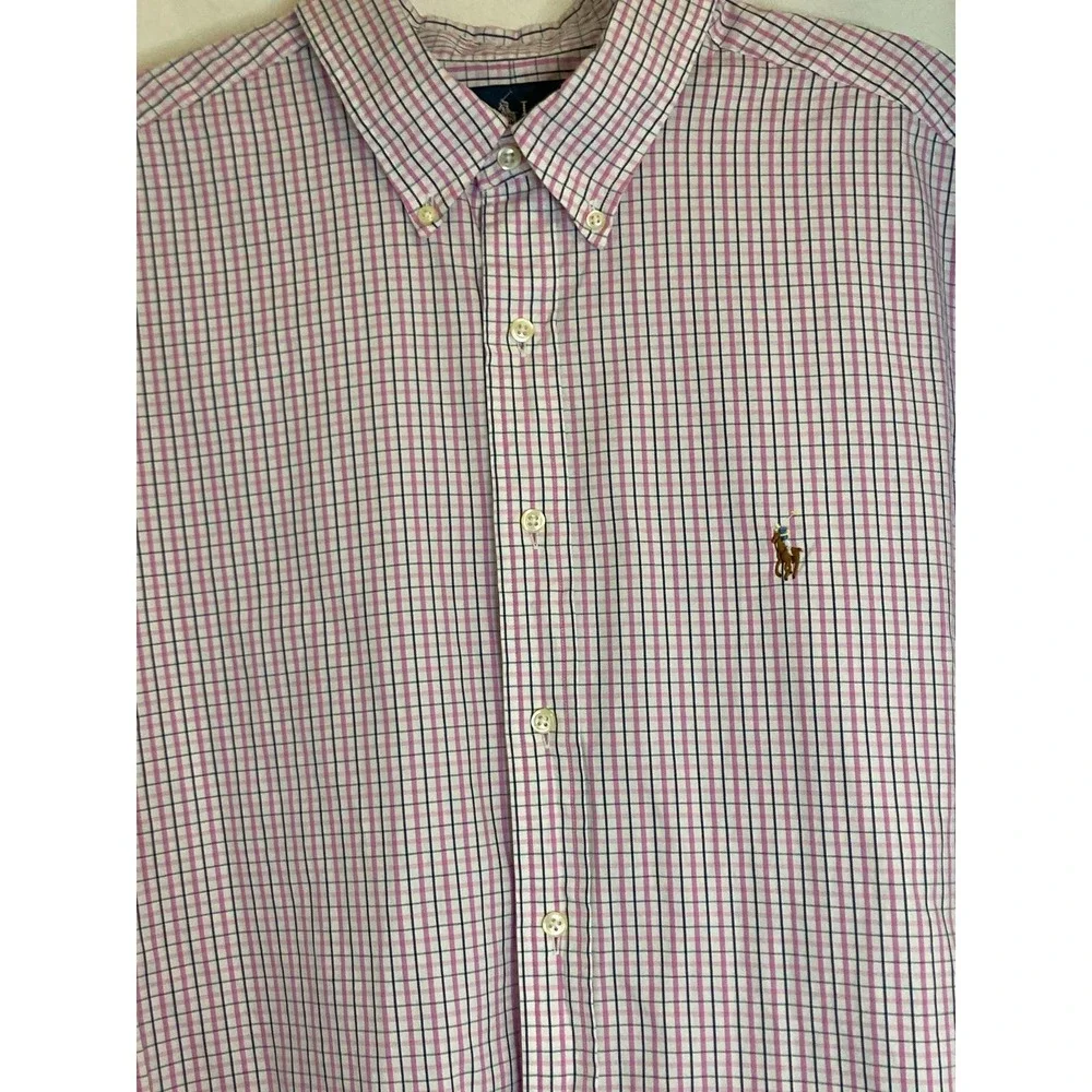 Polo‎ Ralph Lauren Mens Long Sleeve Button Down Size 18 Classic Fit Pink